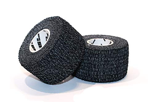 NOSECOND 6 x Pack Tape Premium de algodón elástico Adhesivo de 38mm x 6m (Negro)