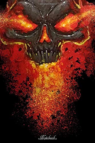 Notebook: Lined Notebook Journal - Flaming skull Painted - 100 Pages - 6 x 9 inches