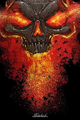 Notebook: Lined Notebook Journal - Flaming skull Painted - 100 Pages - 6 x 9 inches