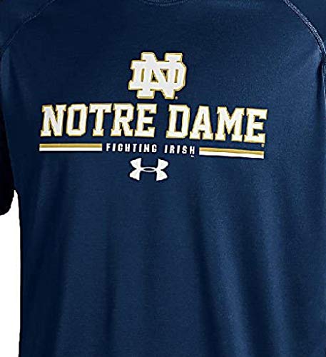 Notre Dame Fighting Irish azul palma de under armour manga corta para HeatGear T Shirt, hombre Unisex, azul