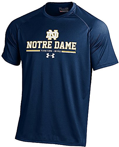 Notre Dame Fighting Irish azul palma de under armour manga corta para HeatGear T Shirt, hombre Unisex, azul