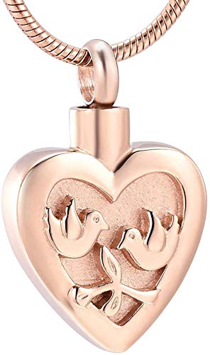 Novedad Collares Colgantes Caja de ceniza Colgante de ceniza Souvenir Corazón Tallado Joyería de cremación Caja de ceniza Colgante Rack Caja de ceniza Collar conmemorativo neutral de acero inoxidabl