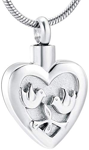 Novedad Collares Colgantes Caja de ceniza Colgante de ceniza Souvenir Corazón Tallado Joyería de cremación Caja de ceniza Colgante Rack Caja de ceniza Collar conmemorativo neutral de acero inoxidabl