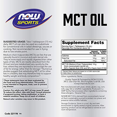 Now Foods MCT aceite liquido puro 473 ml (P29974)