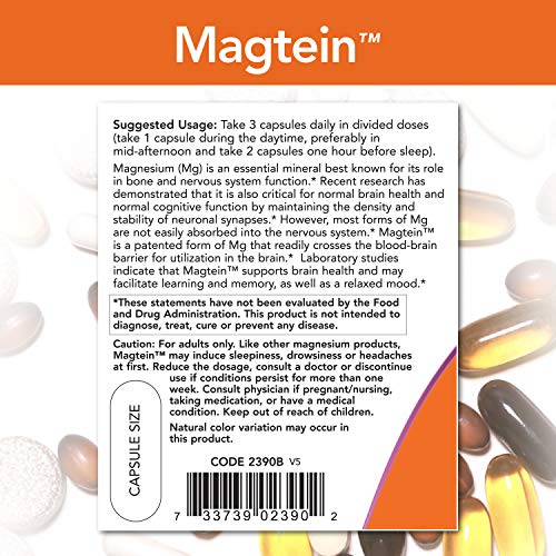 Now Foods P29995 Magtein Magnesio L - Treonato 90 Unidades 120 g