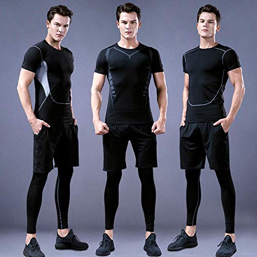 N/P 5PCS Set Men's Compression Gym Tights Sports Sportswear Suits Training Clothes Suits Workout Jogging Clothing Tracksuit Sports