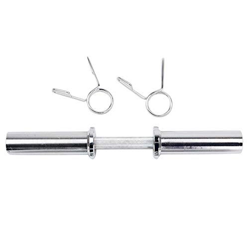 Nrpfell 1 Piezas Barras de Mancuernas de 2 Pulgadas OlíMpico Barras de Pesas de Mancuernas SóLidas de 2 Pulgadas Barras de Levantamiento de Pesas con Clips