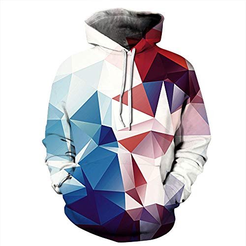 NSBXDWRM Sudadera con Estampado 3D,Sudadera Unisex Hombres Mujeres Novedad Singular Abstracto Geométrico 3D Digital Print Hooded Pullover Otoño Invierno Suelta De Manga Larga De Ocio Par Hoodie