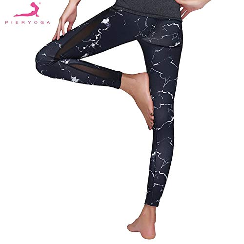 NSH PIERYOGA, Mallas para Mujer, Pantalones de Ejercicio, Pantalones Deportivos, Pantalones de Entrenamiento, Pantalones de Fitness, Ropa de Yoga con Junta de Red, Ropa Femenina