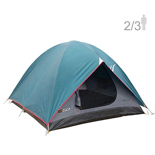 NTK Tienda de Campaña Resistente 100% Impermeable para 2 a 3 Personas Acampada al Aire Libre y Senderismo Tamaño 210 x 155 x 115 cm - Cherokee GT 2/3