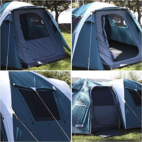 NTK Tienda de Campaña Resistente 100% Impermeable para 9 a 10 Personas (2 Habitaciones) Acampada al Aire Libre y Senderismo Tamaño Familiar 530 x 245 x 205 cm - Arizona GT 9/10