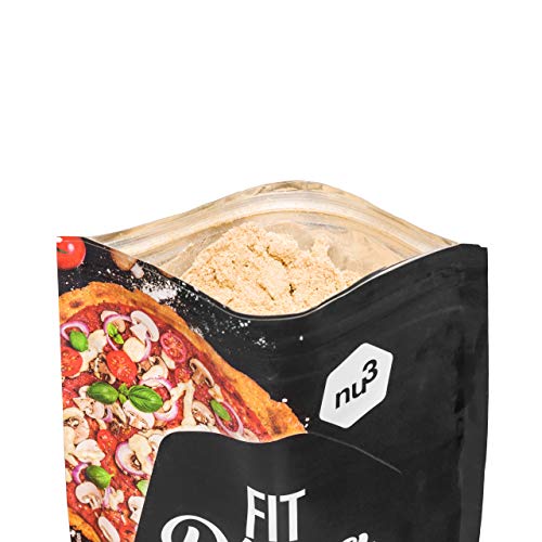 nu3 Fit Pizza baja en carbohidratos - 270 g de harina para pizza proteica sin levadura - 100% pizza vegana y libre de gluten - 15g de proteína por porción - Ideal durante dietas low carb