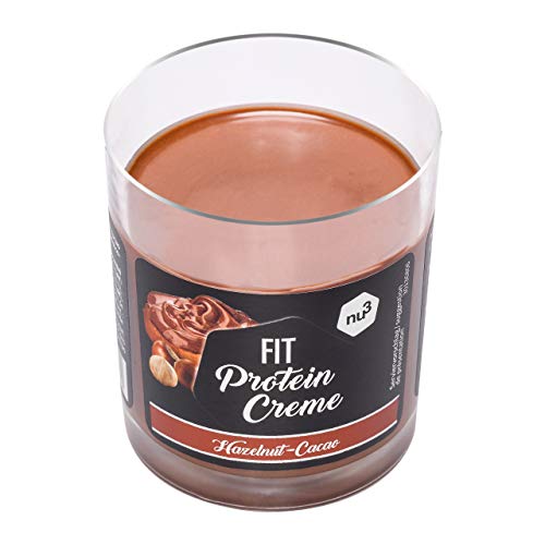 nu3 Fit Protein Creme - 200g Crema de chocolate y avellanas - Sin aceite de palma ni gluten - 90% menos azúcar - 21% de proteína - Excelente alternativa fitness baja en carbohidratos