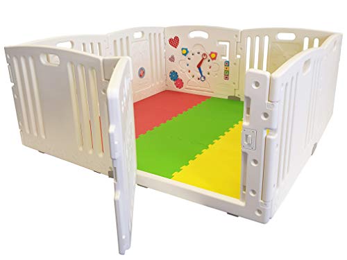 Nueva Venture All Star Playpen del bebé 8 Pc's XXL incluyendo el Panel de actividad divertida Esteras del piso cabido y color brillante jugar bolas de alta calidad parque para bebé