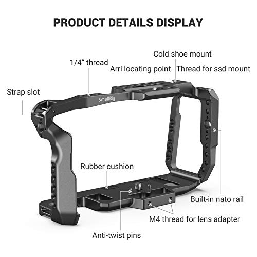 (Nueva Versión) SMALLRIG BMPCC 4K, 6K Cage Jaula Compatible con Blackmagic Pocket Cinema Camera 4K,6K - 2203B