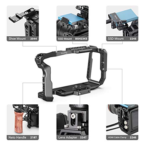 (Nueva Versión) SMALLRIG BMPCC 4K, 6K Cage Jaula Compatible con Blackmagic Pocket Cinema Camera 4K,6K - 2203B