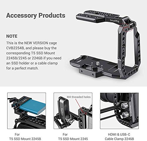 (Nueva Versión) SMALLRIG BMPCC 4K / 6K Half Cage Compatible con Blackmagic Pocket Cinema Camera 4K / 6K, Jaula con Mecanismo Anti-torsión y NATO Rail Integrados - CVB2254B