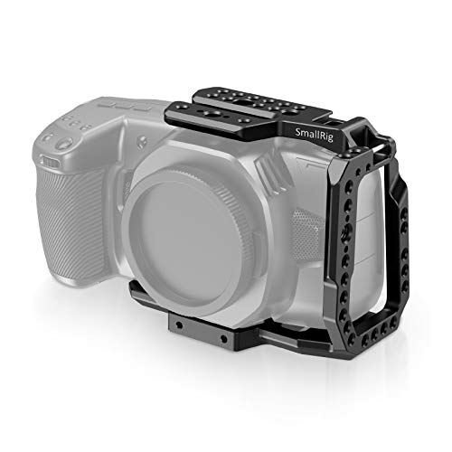 (Nueva Versión) SMALLRIG BMPCC 4K / 6K Half Cage Compatible con Blackmagic Pocket Cinema Camera 4K / 6K, Jaula con Mecanismo Anti-torsión y NATO Rail Integrados - CVB2254B