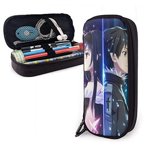 Nuevo diseño Estuche para lápices de cuero Caja de papelería escolar Sao Sword Art Online Estuche de maquillaje personalizado`A2S7