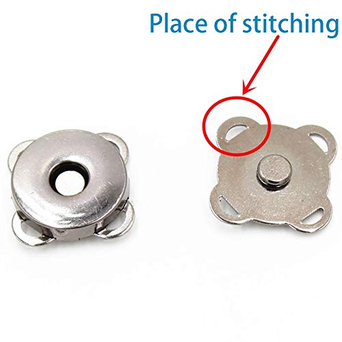 Nuluxi Magnético de Botón de Metal Coser Prendas de Metal Botones de Presión Botones de Presión de Metal Magnético Ideal para Coser, Manualidades, Ropa, Bolsos, Álbumes de Recortes y Más-18mm (Plata)