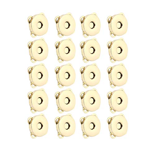 NUOBESTY 20 Piezas Botones magnéticos broches de presión Botones de Metal broches de Flor de Ciruelo para Bolsos Bolsos Ropa Haciendo 1 85 * 1 85 cm (Dorado)