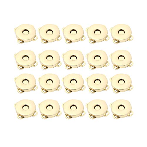NUOBESTY 20 Piezas Botones magnéticos broches de presión Botones de Metal broches de Flor de Ciruelo para Bolsos Bolsos Ropa Haciendo 1 85 * 1 85 cm (Dorado)