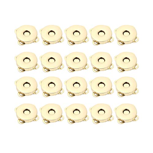 NUOBESTY 20 Piezas Botones magnéticos broches de presión Botones de Metal broches de Flor de Ciruelo para Bolsos Bolsos Ropa Haciendo 1 85 * 1 85 cm (Dorado)