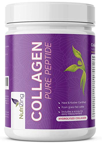 NutriZing Colágeno Hidrolizado en Polvo - Proteína sin Sabor de Ganado Alimentado con Pasto - Colágeno puro sin aditivos - Para Hombre y Mujer - Colágeno puro sin aditivos.