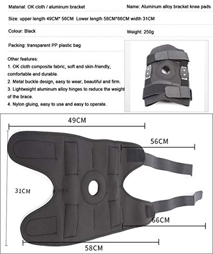 NYPB Rodilleras Deportivas Equipo de Protección, Rodillera Menisco y Ligamentos para Crossfit, Correr, Entrenamiento, Baloncesto, Diseño de Apertura Soporte de Aleación de Aluminio,1pcs