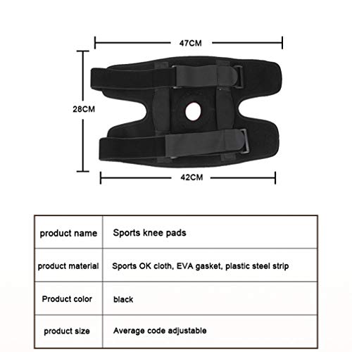 NYPB Rodilleras Deportivas Equipo de Protección, Transpirable Abierto Rótula Bieleta Absorbente de Sudor Soporte de Placa de Acero para Crossfit, Correr, Entrenamiento, Baloncesto,Negro