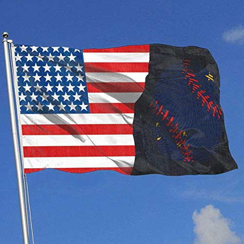 Oaqueen Banderas Alaska Flag Baseball It's in My DNA Breeze Flag 3 X 5-100% Polyester Single Layer Translucent Flags 90 X 150CM - Banner 3' X 5' Ft