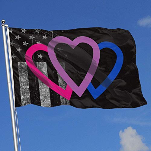 Oaqueen Banderas Bisexual Pride Breeze Flag 3 X 5-100% Polyester Single Layer Translucent Flags 90 X 150CM - Banner 3' X 5' Ft
