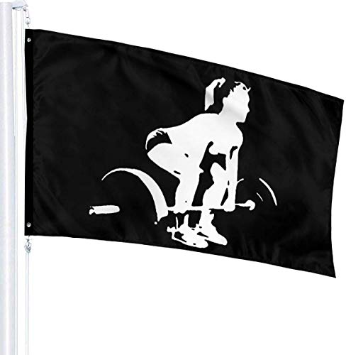 Oaqueen Banderas, Crossfit Girl Decorative Bandera del Jardin, Outdoor Artificial Flag for Home, Garden Yard Decorations 3x5 Ft