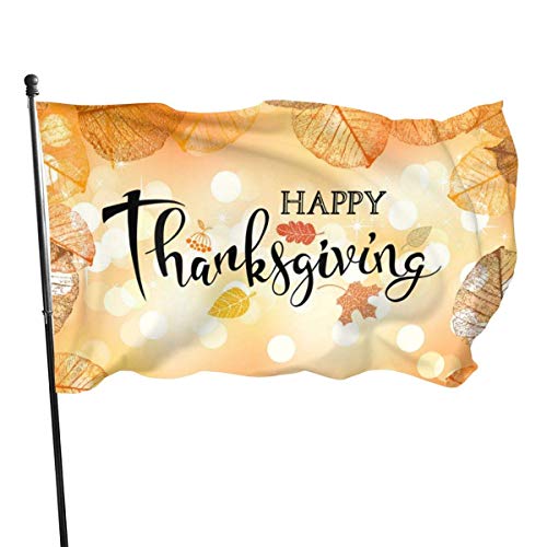 Oaqueen Banderas Happy Thanksgiving Leaf Garden Flag Large 3x5 Feet Vertical Outdoor House Decor Yard Celebration Procession Festival Flag