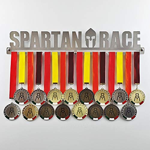 Obstacle Race - Colgador de medallas Deportivas - Medallero de Pared Spartan, OCR, Cross-Fit - Sport Medal Hanger - Display Rack (450 mm x 90 mm x 3 mm)