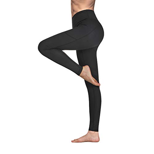 Occffy Cintura Alta Pantalón Deportivo de Mujer Leggings para Running Training Fitness Estiramiento Yoga y Pilates DS166 (Negro, XL)