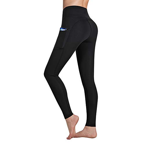 Occffy Cintura Alta Pantalón Deportivo de Mujer Leggings para Running Training Fitness Estiramiento Yoga y Pilates DS166 (Negro, XL)