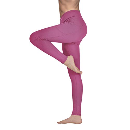 Occffy Cintura Alta Pantalón Deportivo de Mujer Leggings para Running Training Fitness Estiramiento Yoga y Pilates DS166 (Rosa begonia, XXL)