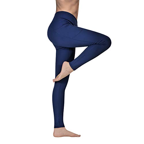 Occffy Leggings Mujer Fitness Cintura Alta Pantalones Deportivos Mallas para Running Training Estiramiento Yoga y Pilates P107 (Azul Profundo, S)