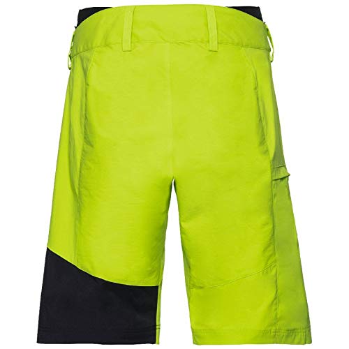 Odlo Morzine Elements - Pantalones Cortos para Hombre con Forro Interior, Talla XL, Color Verde Lima y Negro