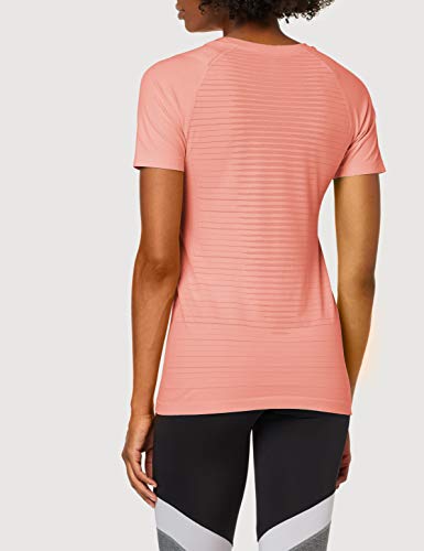 Odlo s/s Crew Neck Seamless Element Camiseta, Mujer, Hot Coral Melange, Small