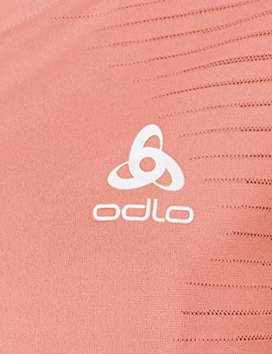 Odlo s/s Crew Neck Seamless Element Camiseta, Mujer, Hot Coral Melange, Small