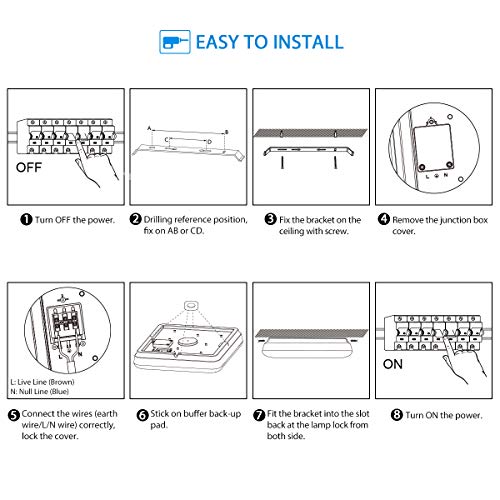 Oeegoo Lámpara de Techo Regulable, IP54 Impermeable, LED Plafón 36W 3600LM para Dormitorio Cocina Sala de Estar Comedor Balcón (Color de Luz Regulable 3000K a 6500K, Brillo Ajustable 10% a 100%)