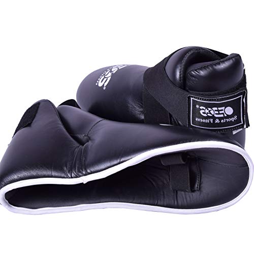 Ofbos® - Botas MMA para kick boxing, unisex, para niños, adultos, sparring, taekwondo, karate, boxeo, MMA, Top Ten, Unisex adulto, Negro , L