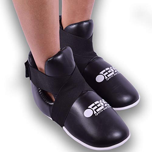 Ofbos® - Botas MMA para kick boxing, unisex, para niños, adultos, sparring, taekwondo, karate, boxeo, MMA, Top Ten, Unisex adulto, Negro , L