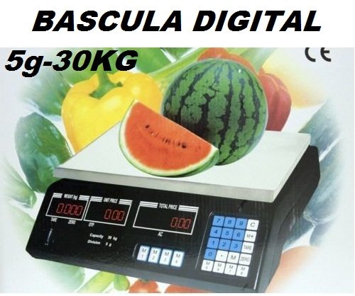 OFERTA! BASCULA DIGITAL COMERCIAL. BALANZA PESA DIGITAL ELECTRONICA PARA COMERCIO. 30KG. - GSH