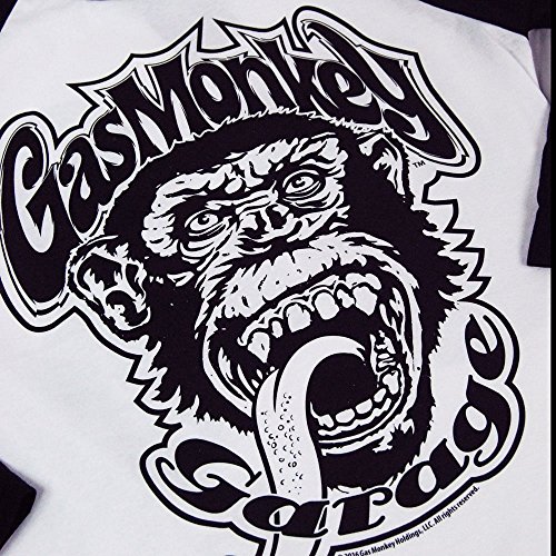 Officially Licensed Merchandise Gas Monkey Garage 04 Baseball Long Sleeve (Black/White), Small