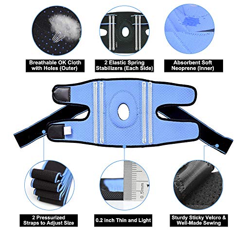 OFUN Rodilleras Deportivas, 2 Piezas Rodillera de Neopreno con Estabilizadores Laterales y Almohadillas de Rótula en Gel, Rodillera Ligamento para Depor