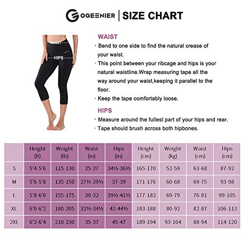 Ogeenier 3/4 Mallas Deportivas Mujer Pantalón Deportivo de Mujer Malla Deportivas Leggings para Yoga Fitness Gimnasio Running Estiramiento Pilates