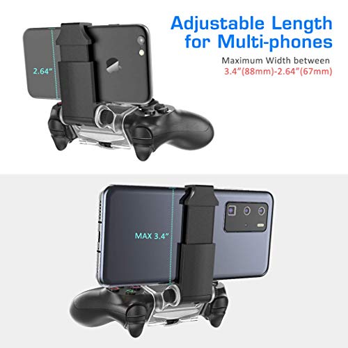 OIVO Soporte Smartphone para Mando PS4, Soporte Clip para teléfono móvil para Controlador de PS4 Gamepad, Soporte Ajustable para Teléfono